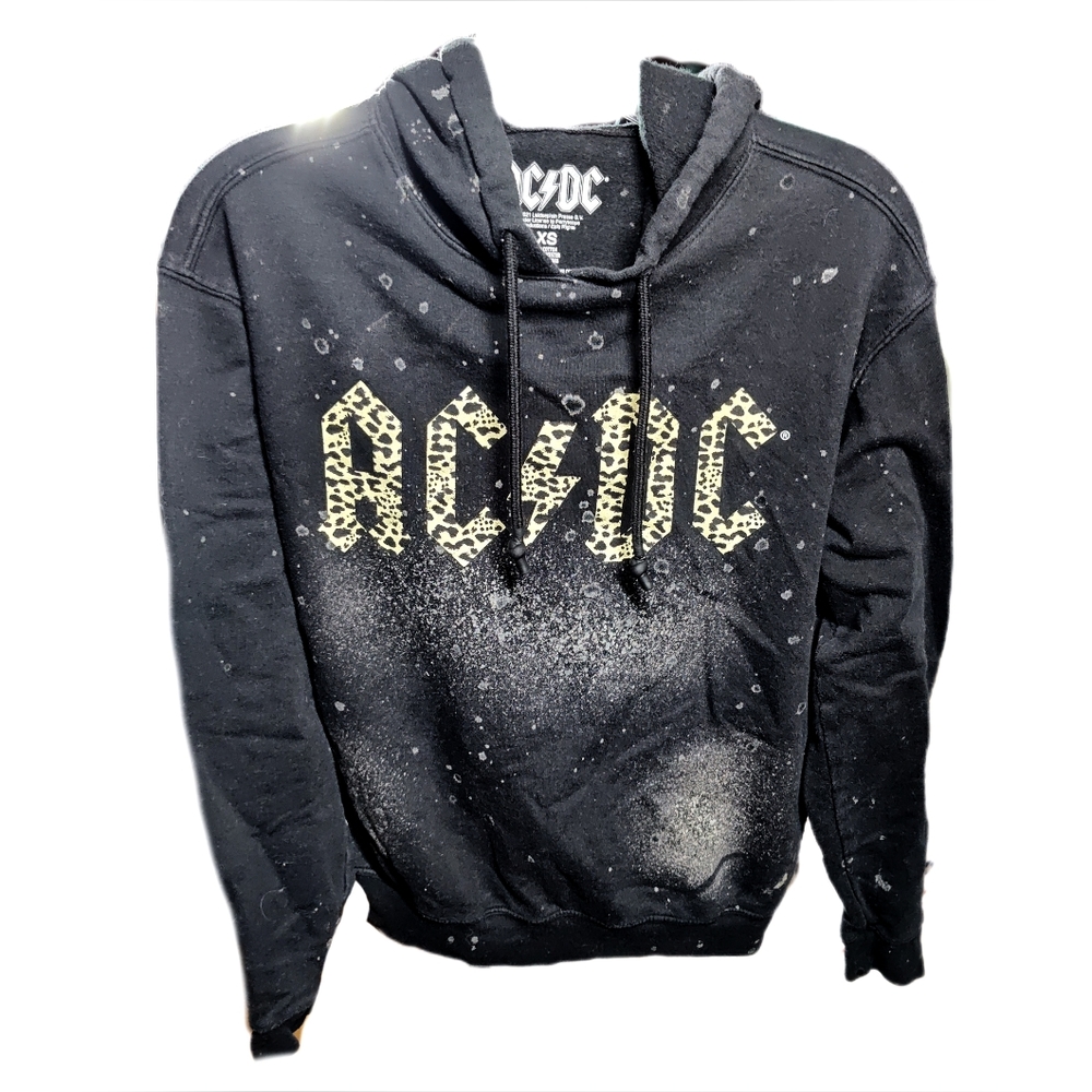 Cropped ACDC Distressed Style Hoodie - Picture 1 of 2